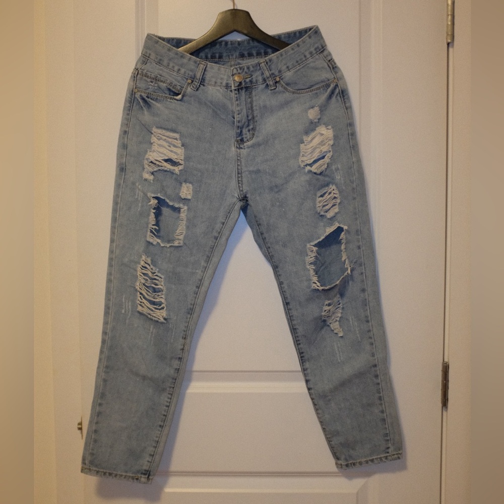 Distressed Light Blue Women's Jeans
